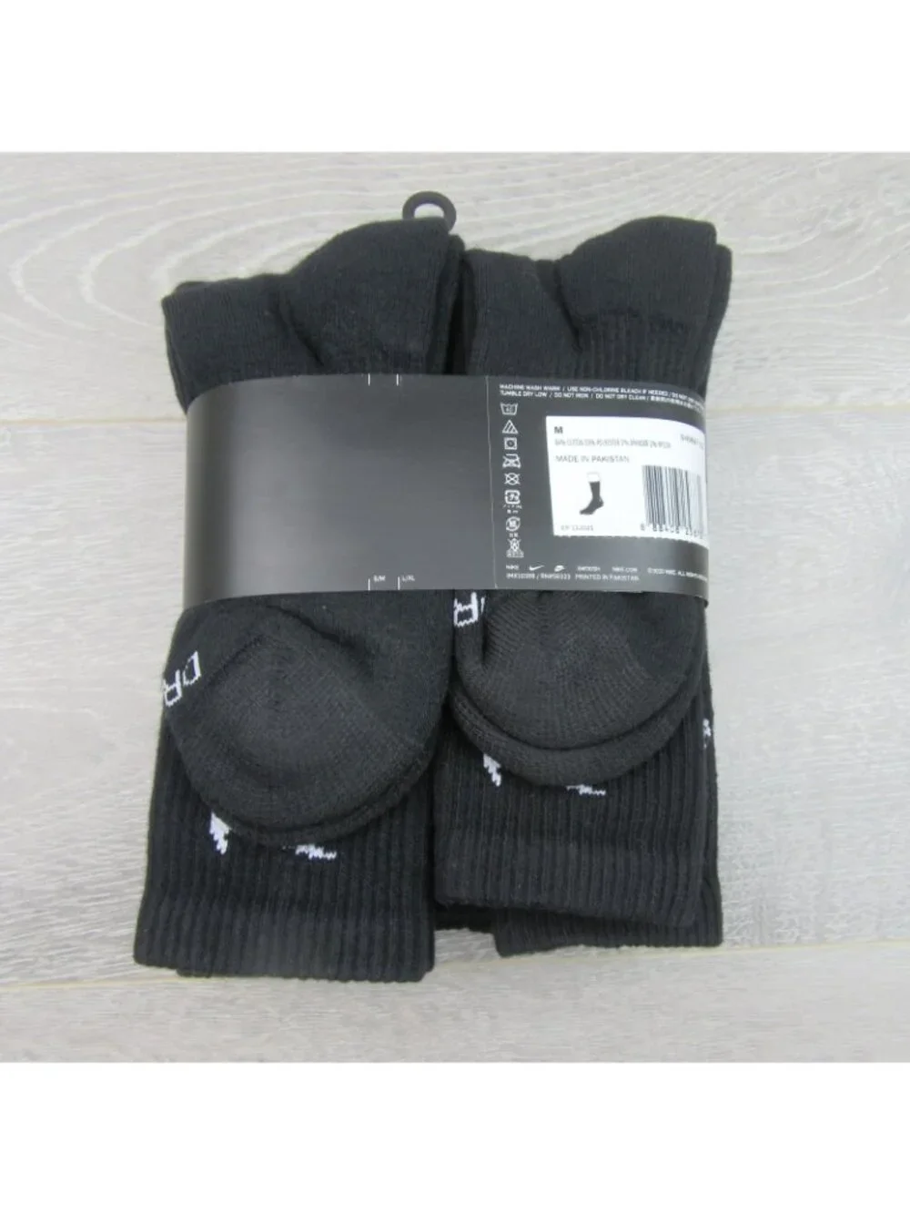 Nike Everyday Plus Dri-Fit Black Crew Socks (6 Pk) Womens 6-10 / Youth 5Y-7Y NEW